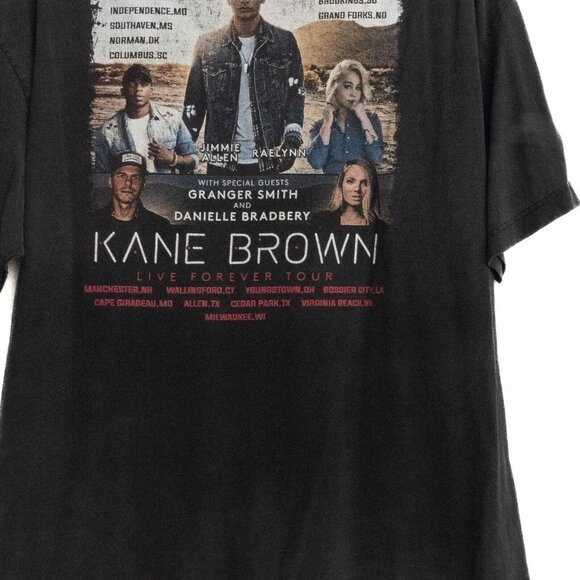 Kane Brown Mens Black Graphic Tee Live Forever Tour Pullover Short Sleeve XL - Picture 7 of 8